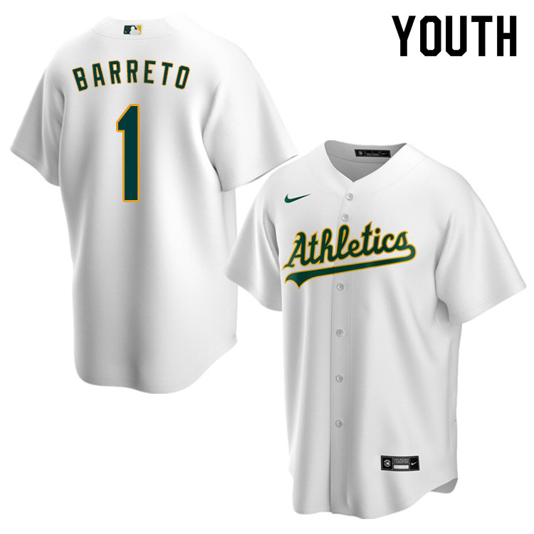 Nike Youth #1 Franklin Barreto Oakland Athletics Baseball Jerseys Sale-White